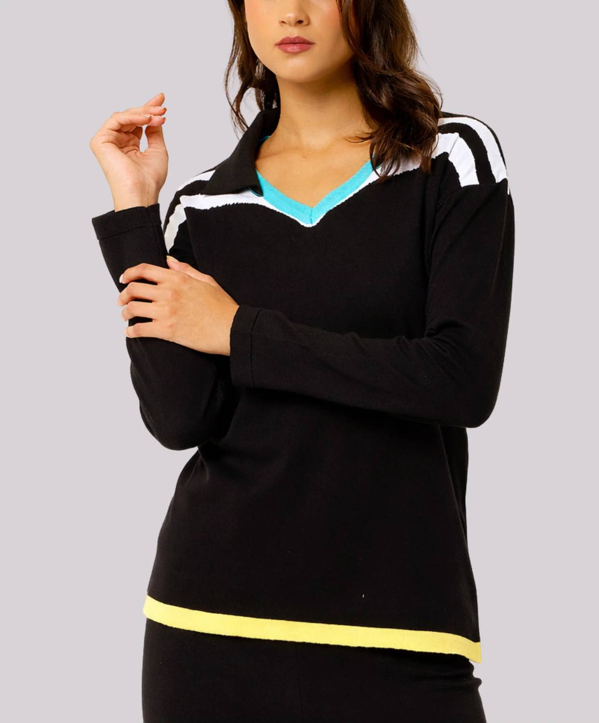 Angel Apparel - Long Sleeves Color Block Top