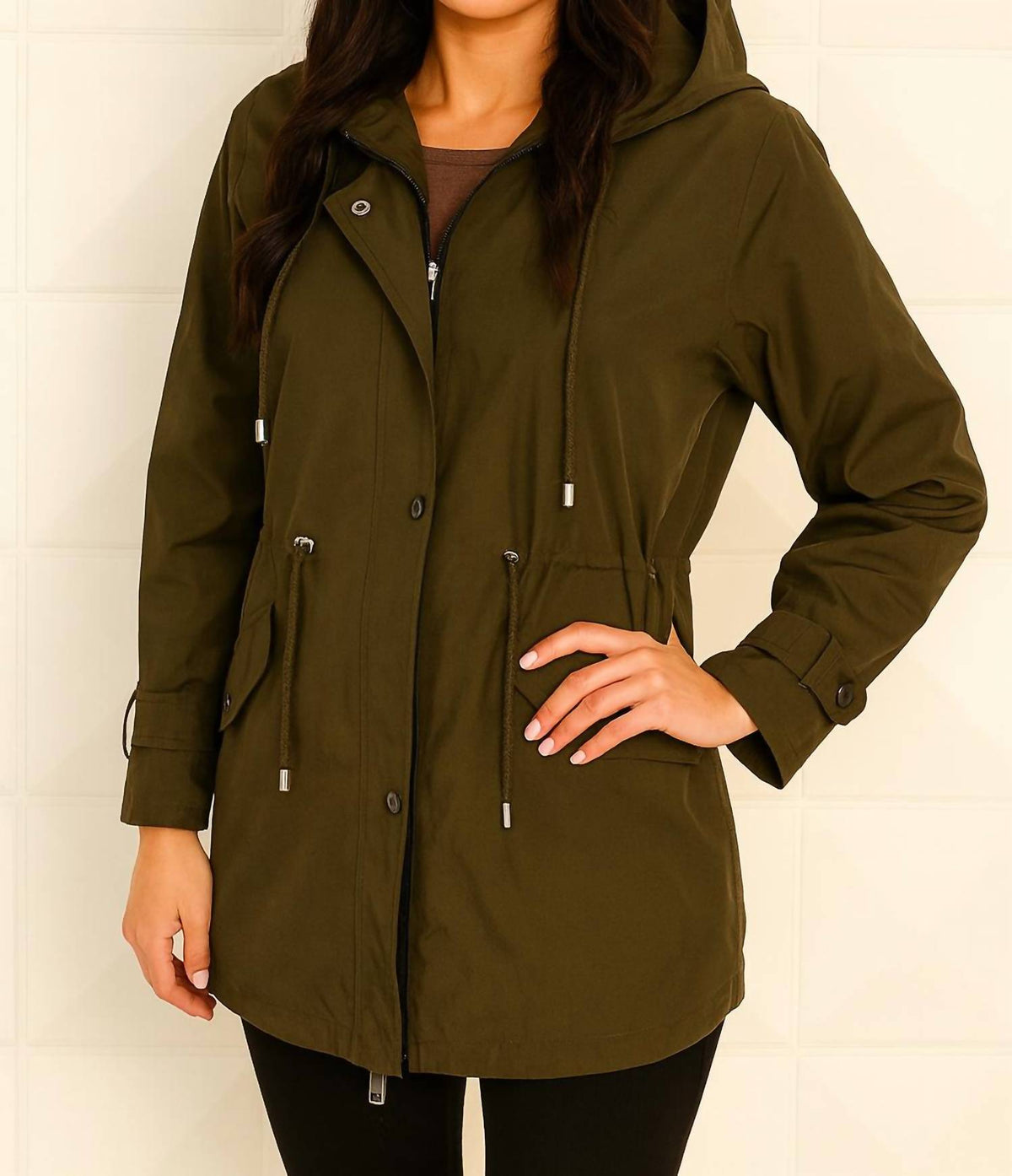 Angel Apparel - Metallic Short Rain Jacket