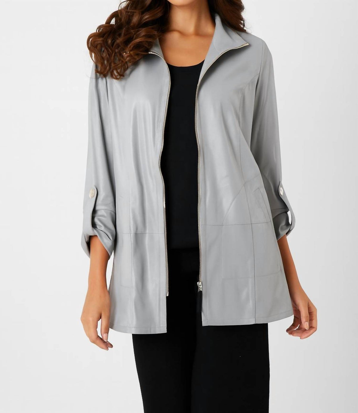Angel Apparel - Roll Sleeve Zip Jacket