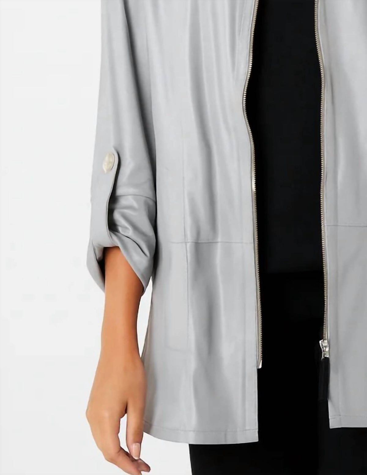 Angel Apparel - Roll Sleeve Zip Jacket