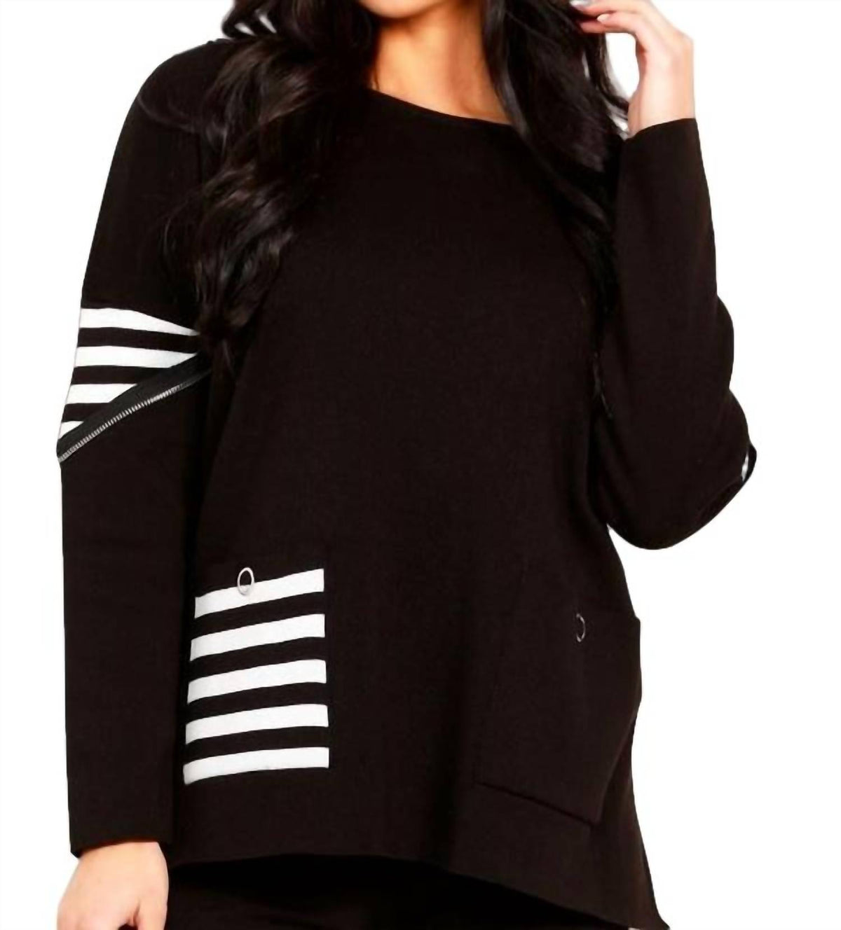 Striped Pocket Poncho