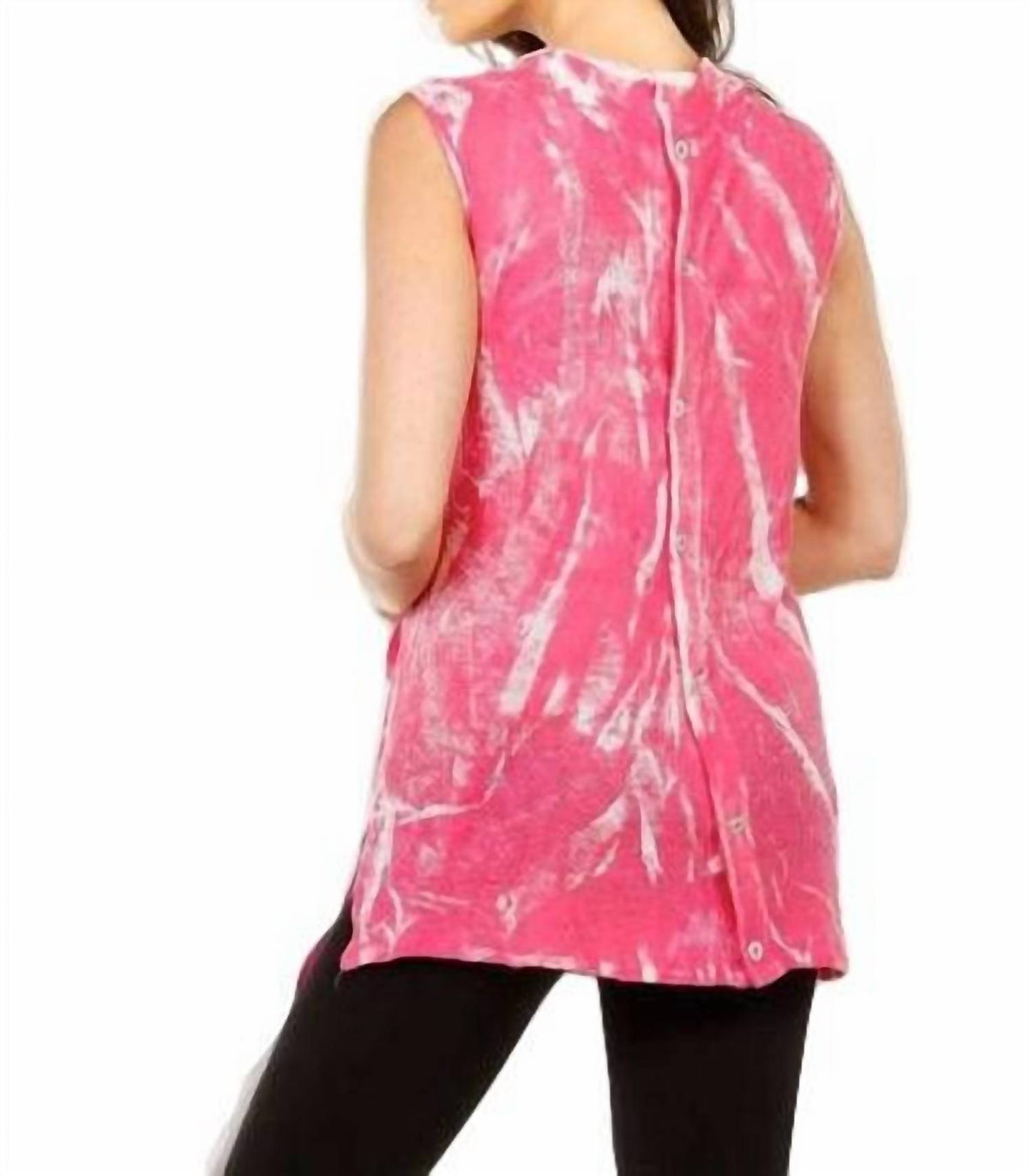 Bleach Linen Buttoned-Back Long Vest