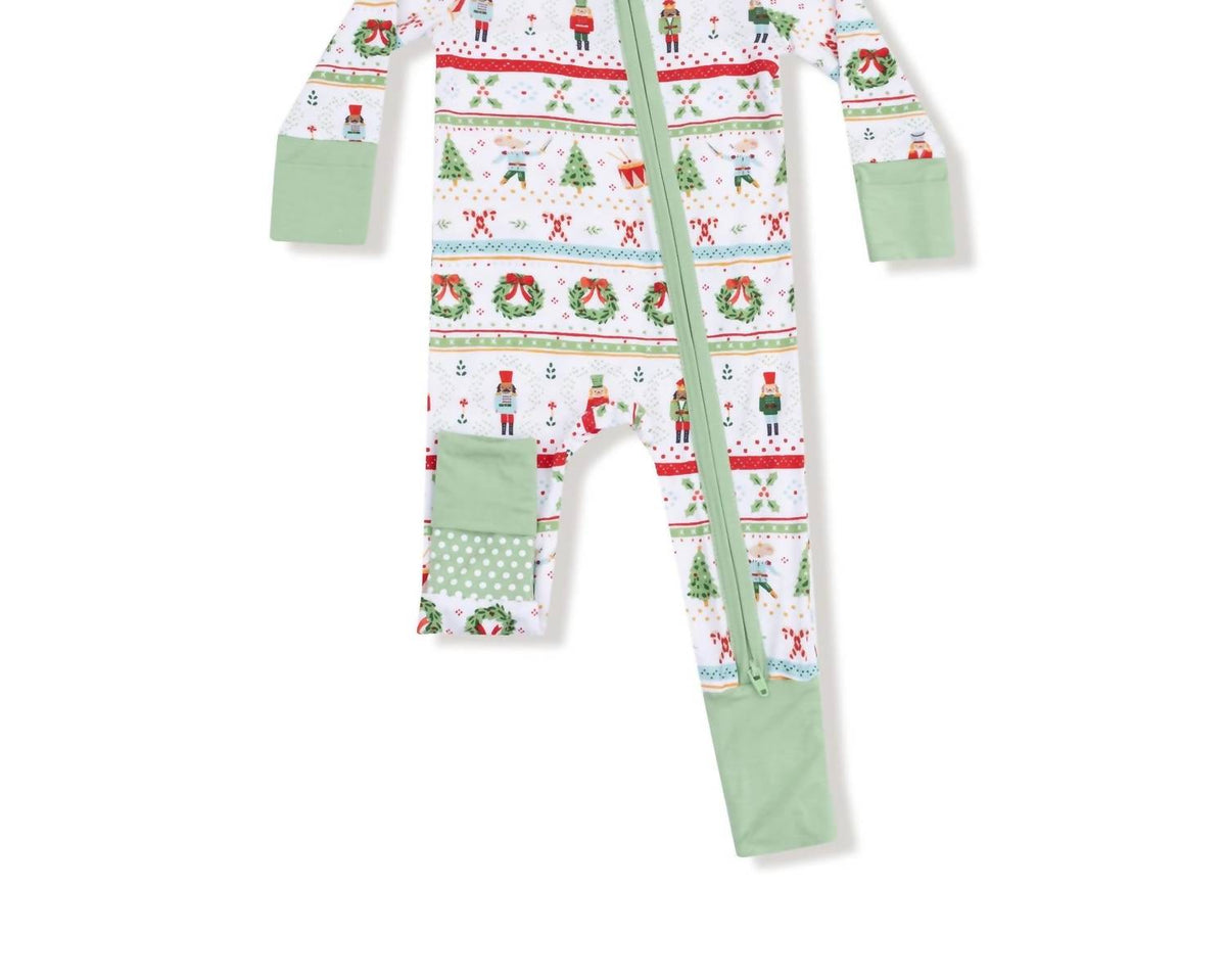 Angel Dear - Kids Nutcracker Fair Isle Bamboo 2 Way Zipper Romper