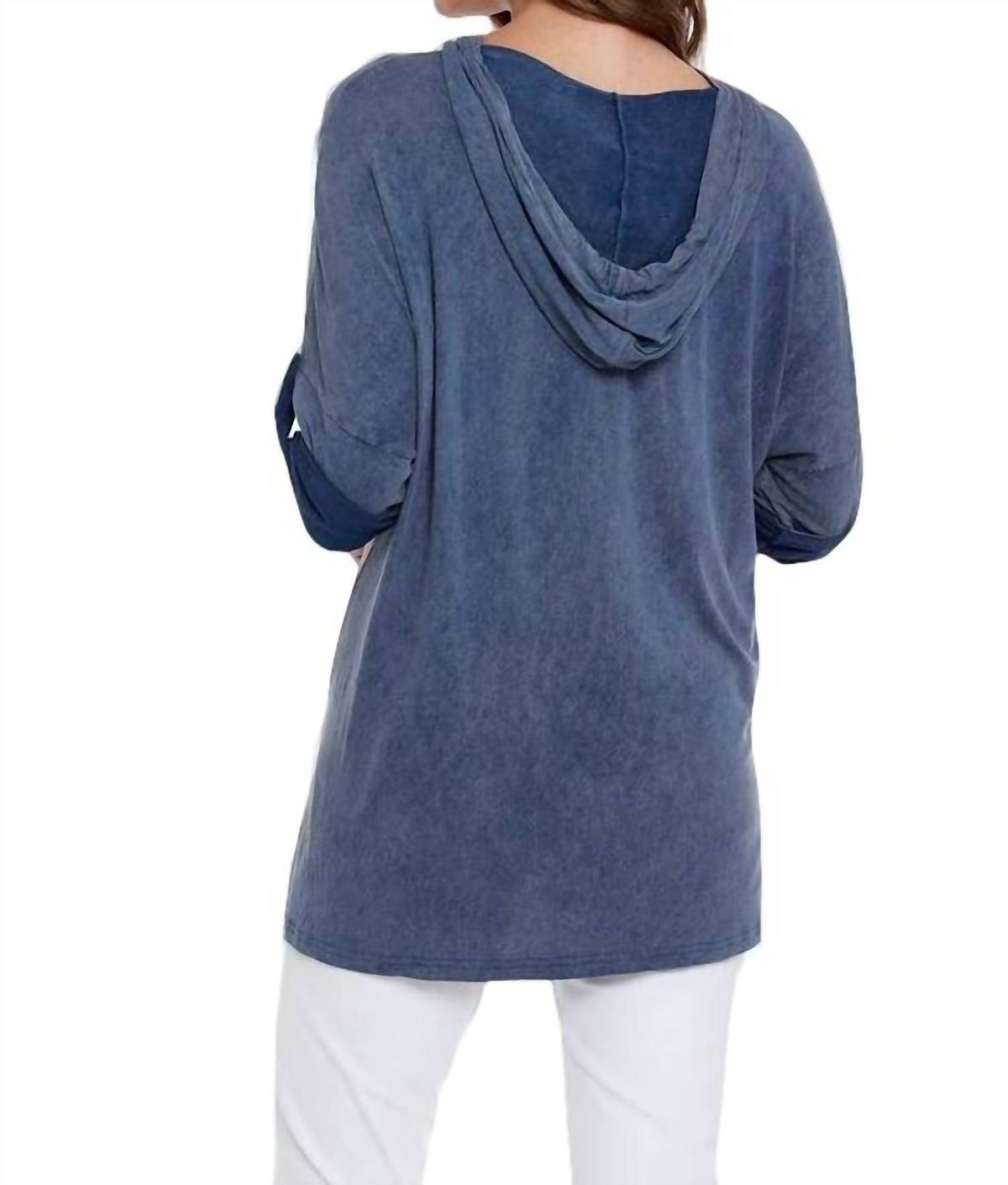 Hooded Drawstring Tunic Top