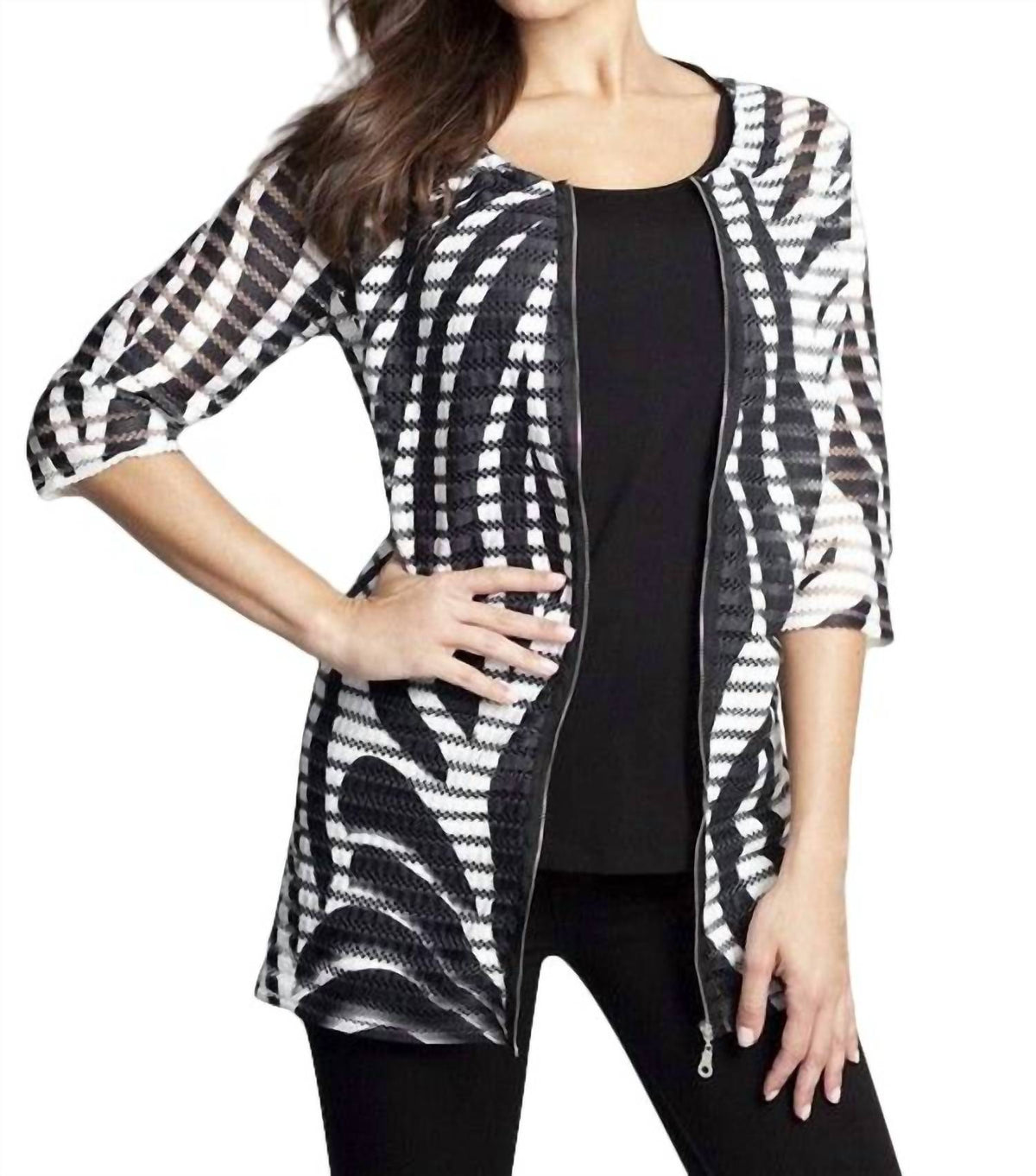 Angel - Textured Wave Long Cardigan
