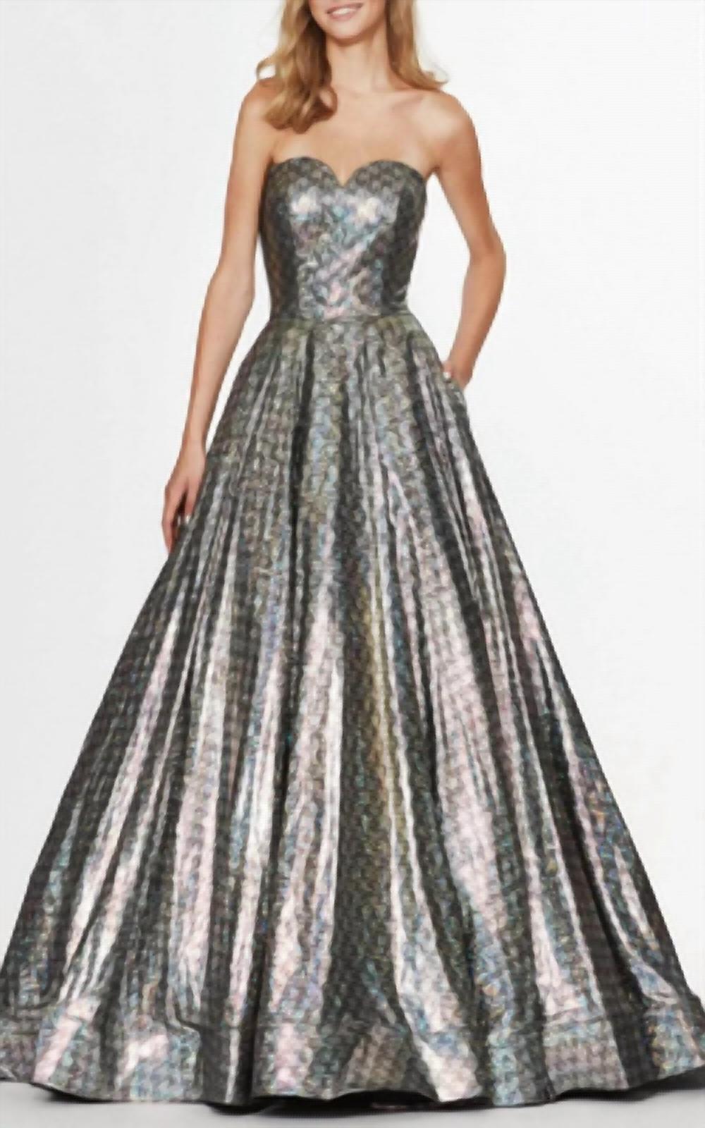 Angela & Alison - Titanium Shimmer Ball Gown