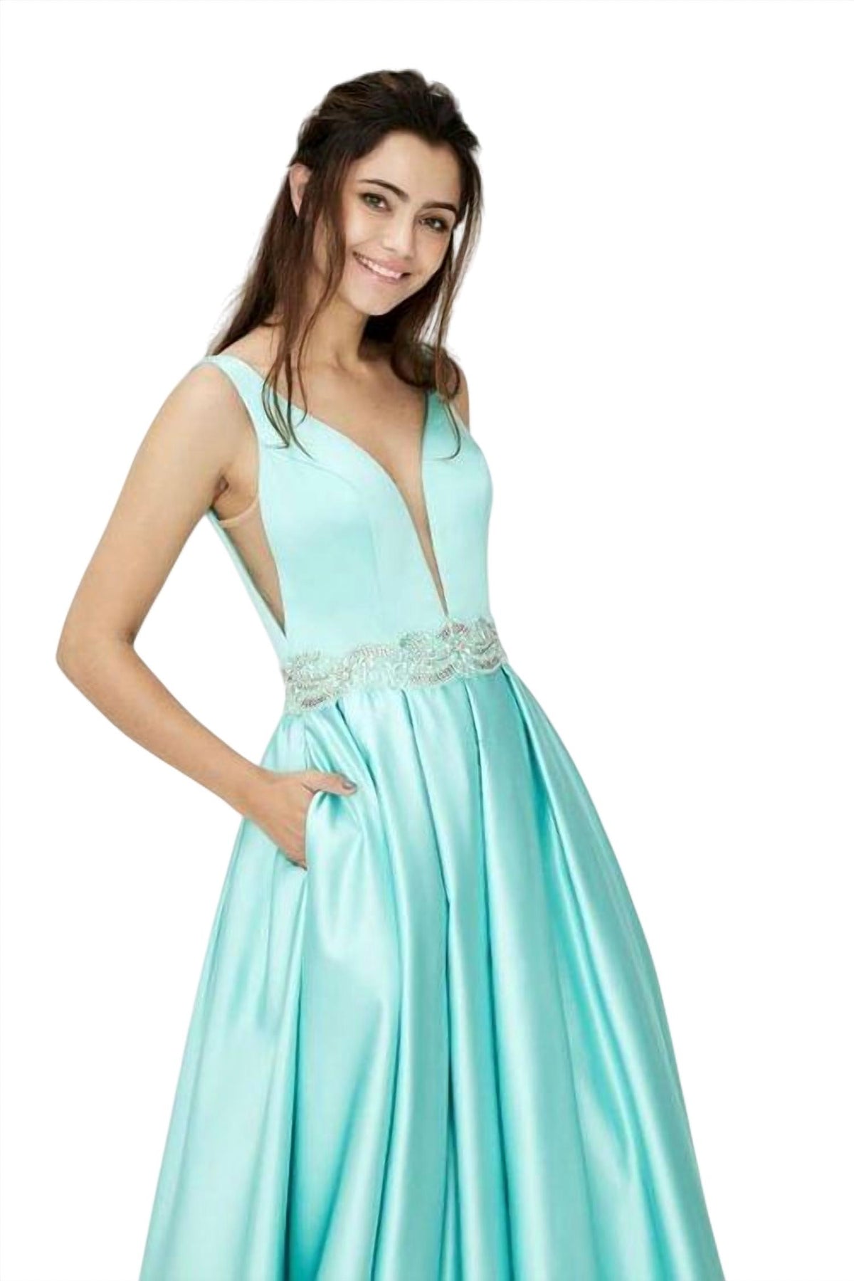 Angela & Alison - V-Cut Prom Dress