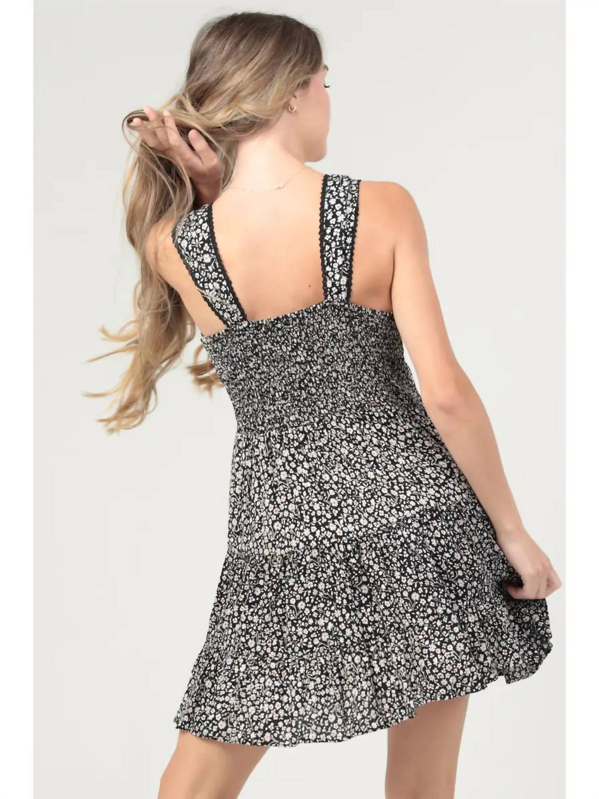 Angie - Tie Front Tank Strap Mini Dress