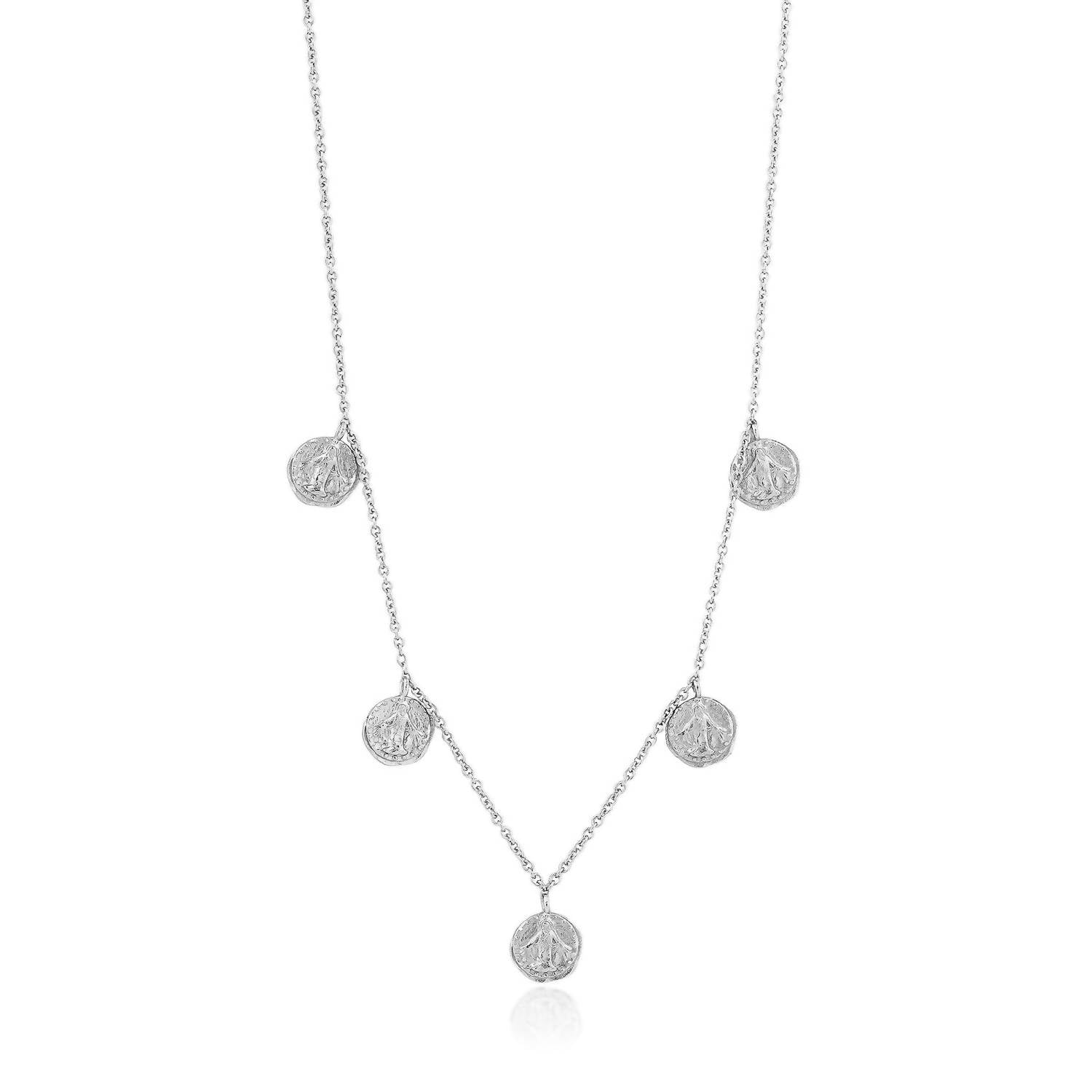 Ania Haie - Women's Short Bead Necklace With Coins - jewelry - necklaces - silver