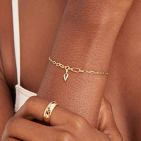 Ania Haie - Women's Sparkle Drop Pendant Chain Bracelets - bracelets - gold - jewelry