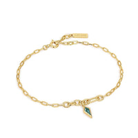 Ania Haie - Women's Sparkle Drop Pendant Chain Bracelets - bracelets - gold - jewelry