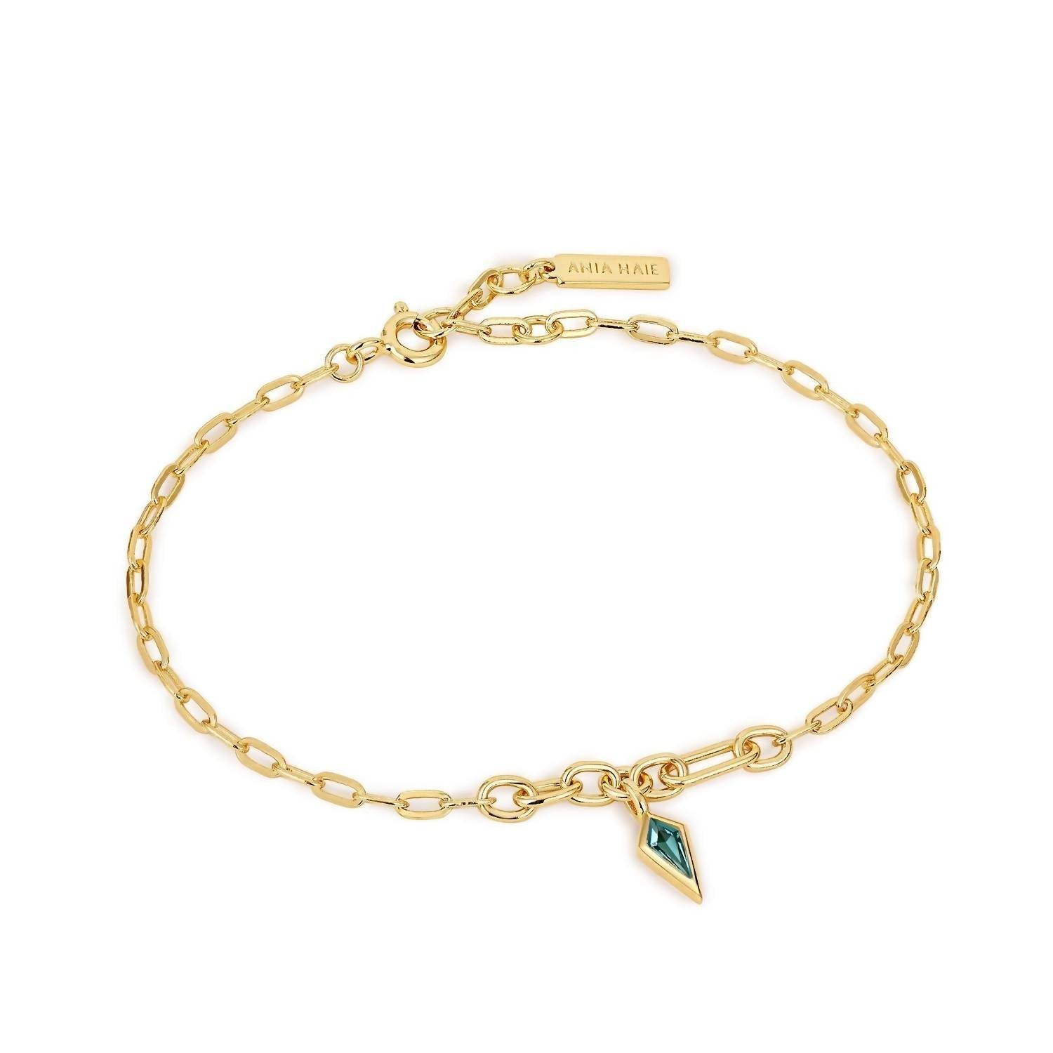 Ania Haie - Women's Sparkle Drop Pendant Chain Bracelets - bracelets - gold - jewelry