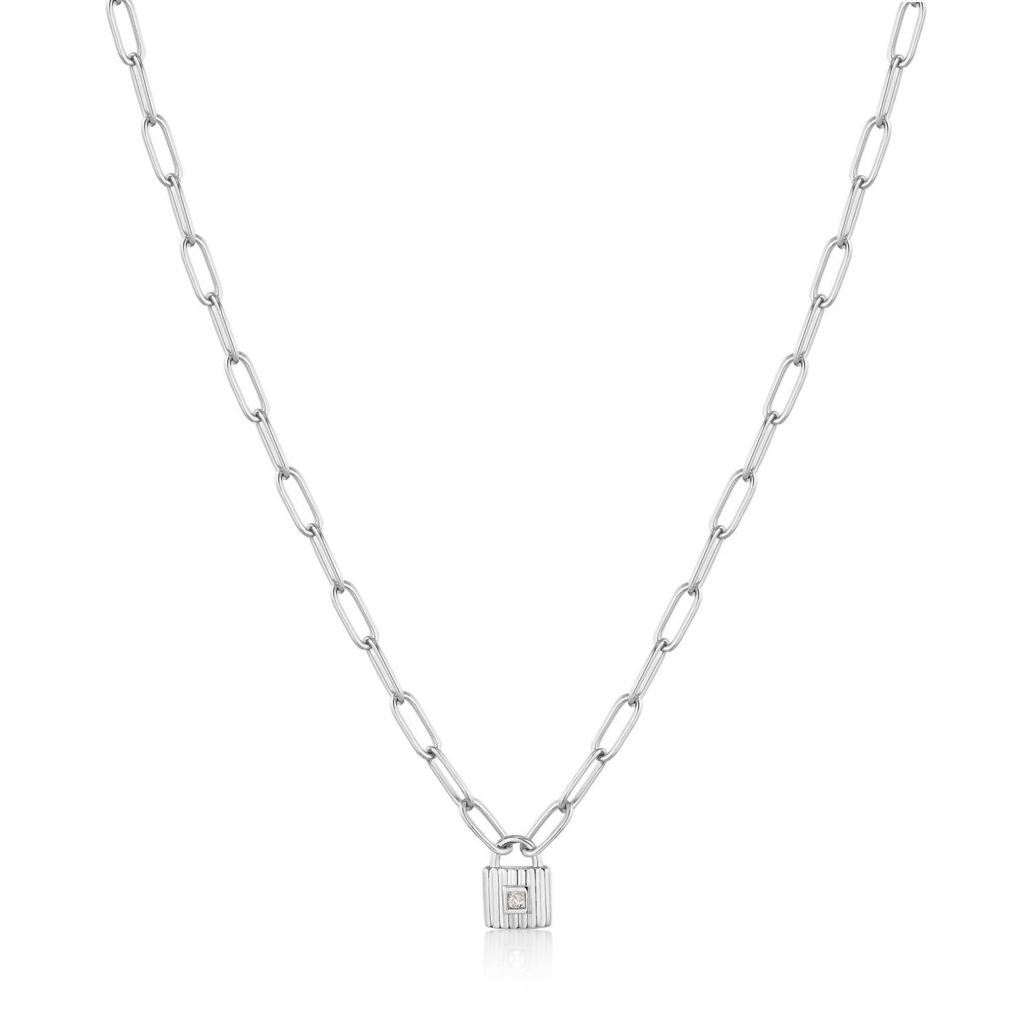 Ania Haie - Women's Under Lock & Key Padlock Necklace - jewelry - necklaces - silver