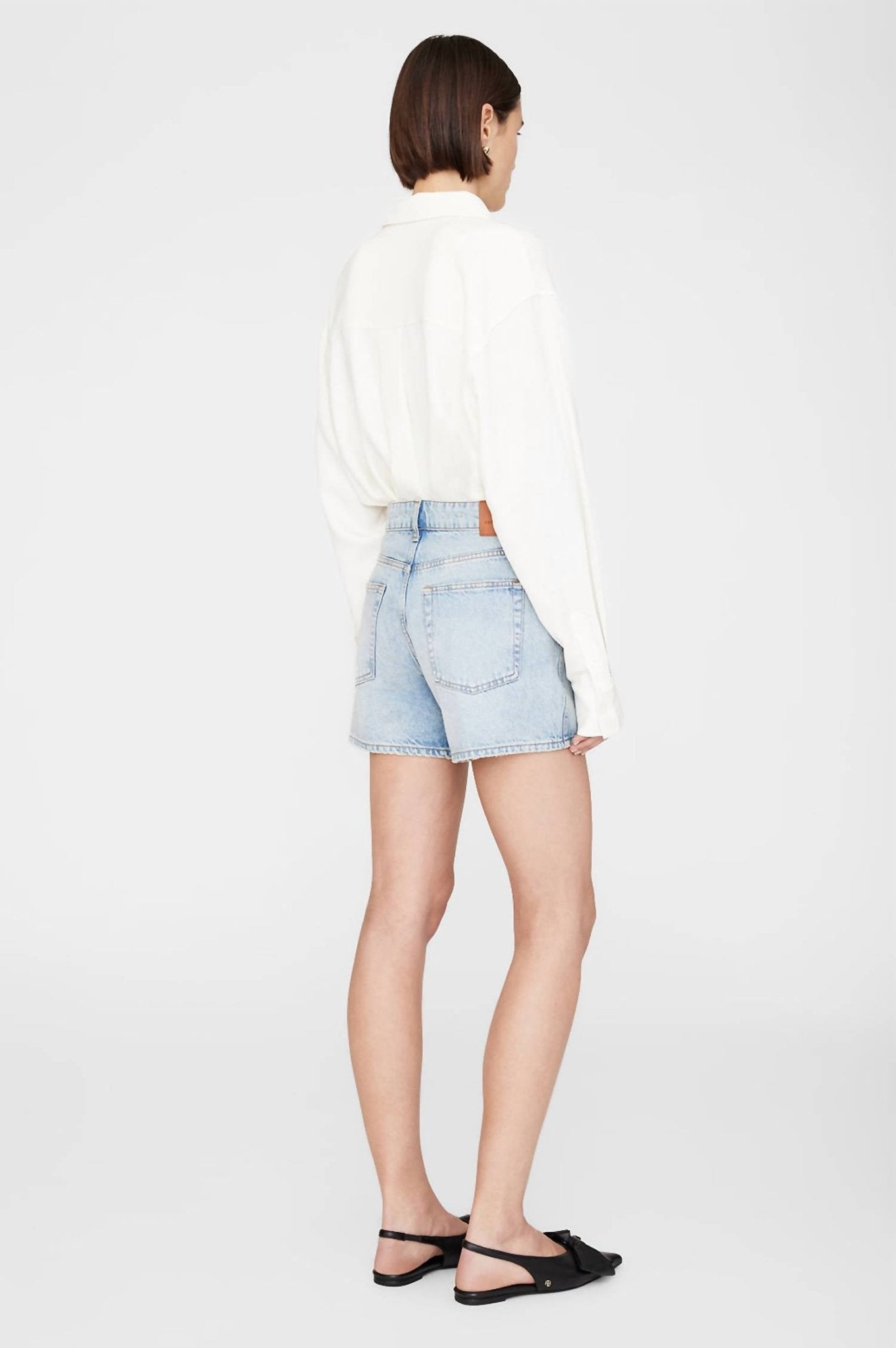 Anine Bing - Dalton Short - blue - clothing - cotton