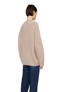 Anine Bing - Sydney Crew Sweater - beige - clothing - crew