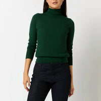 Ann Mashburn - Alida Turtleneck Sweater - clothing - cowl - green