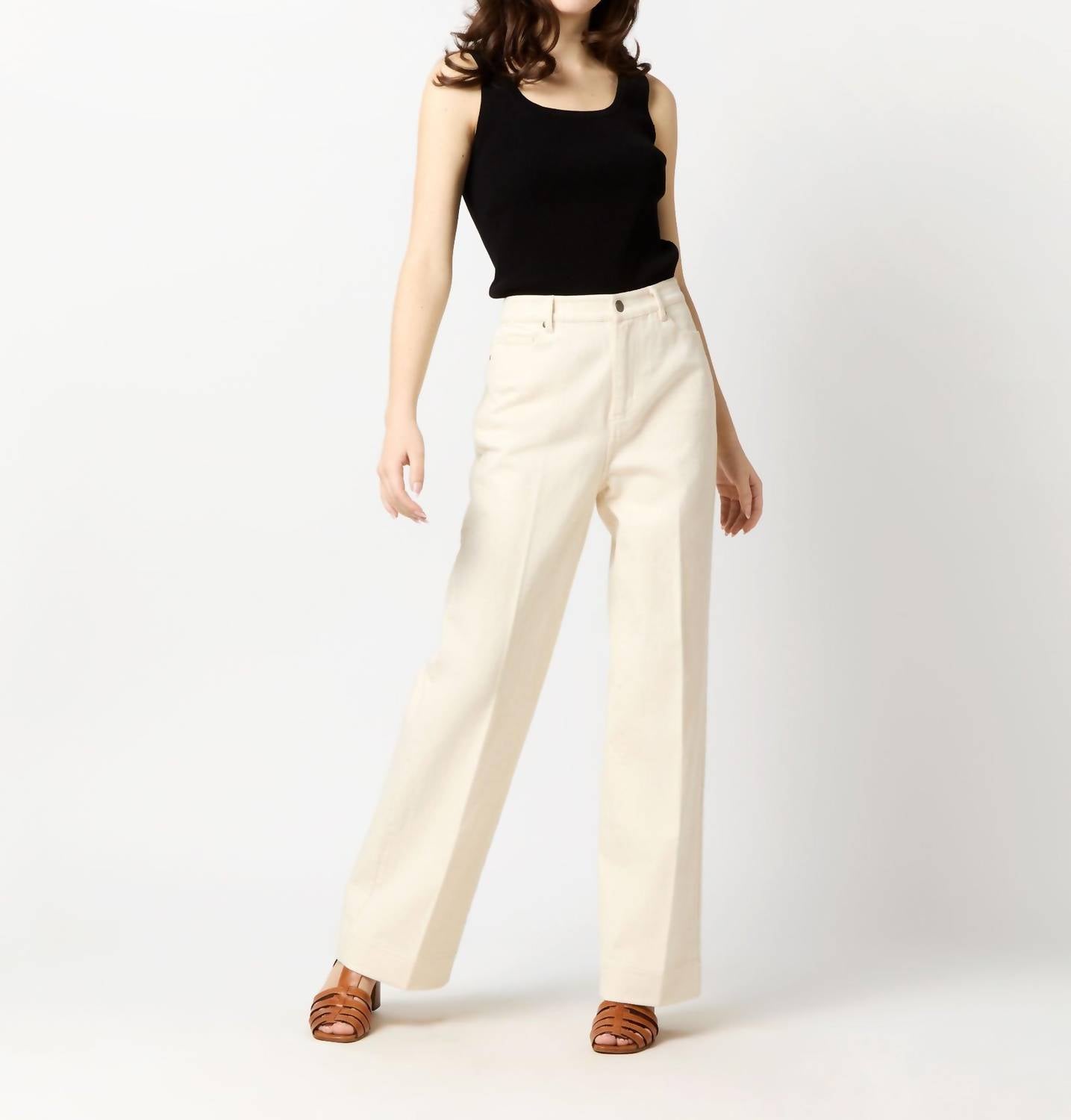 Ann Mashburn - Coco 5 Pocket Jeans - beige - clothing - cotton - blend