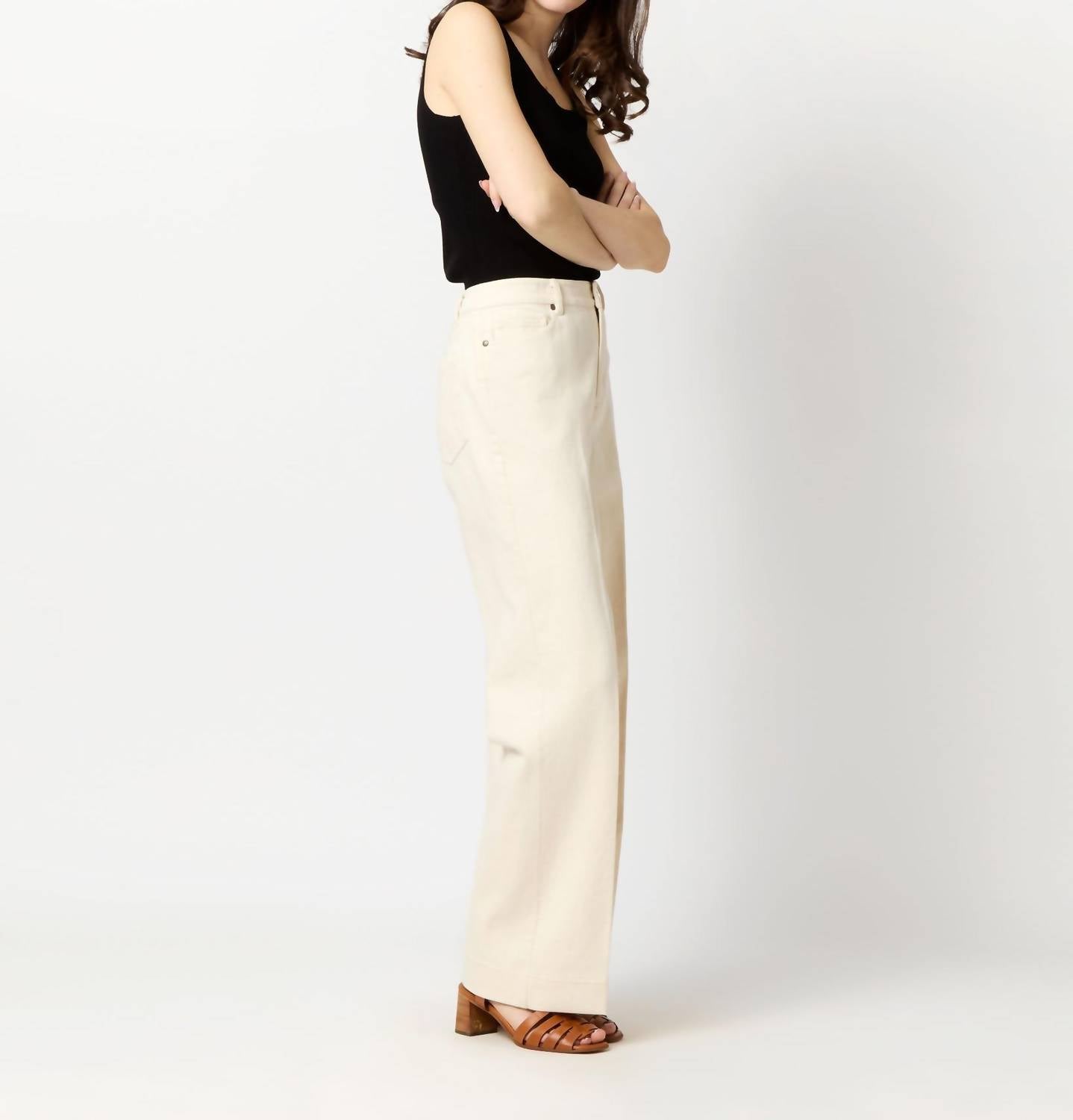 Ann Mashburn - Coco 5 Pocket Jeans - beige - clothing - cotton - blend