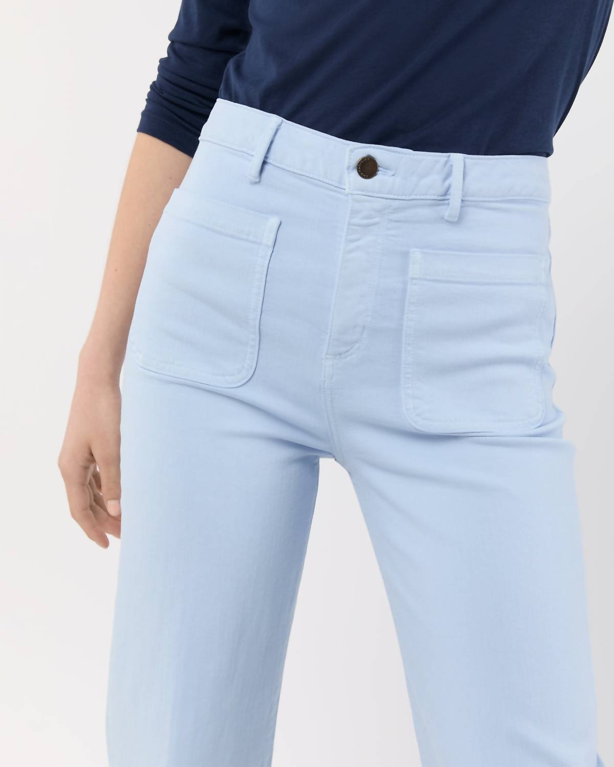 Ann Mashburn - Coco Patch Pocket Jean - blue - clothing - cotton - blend