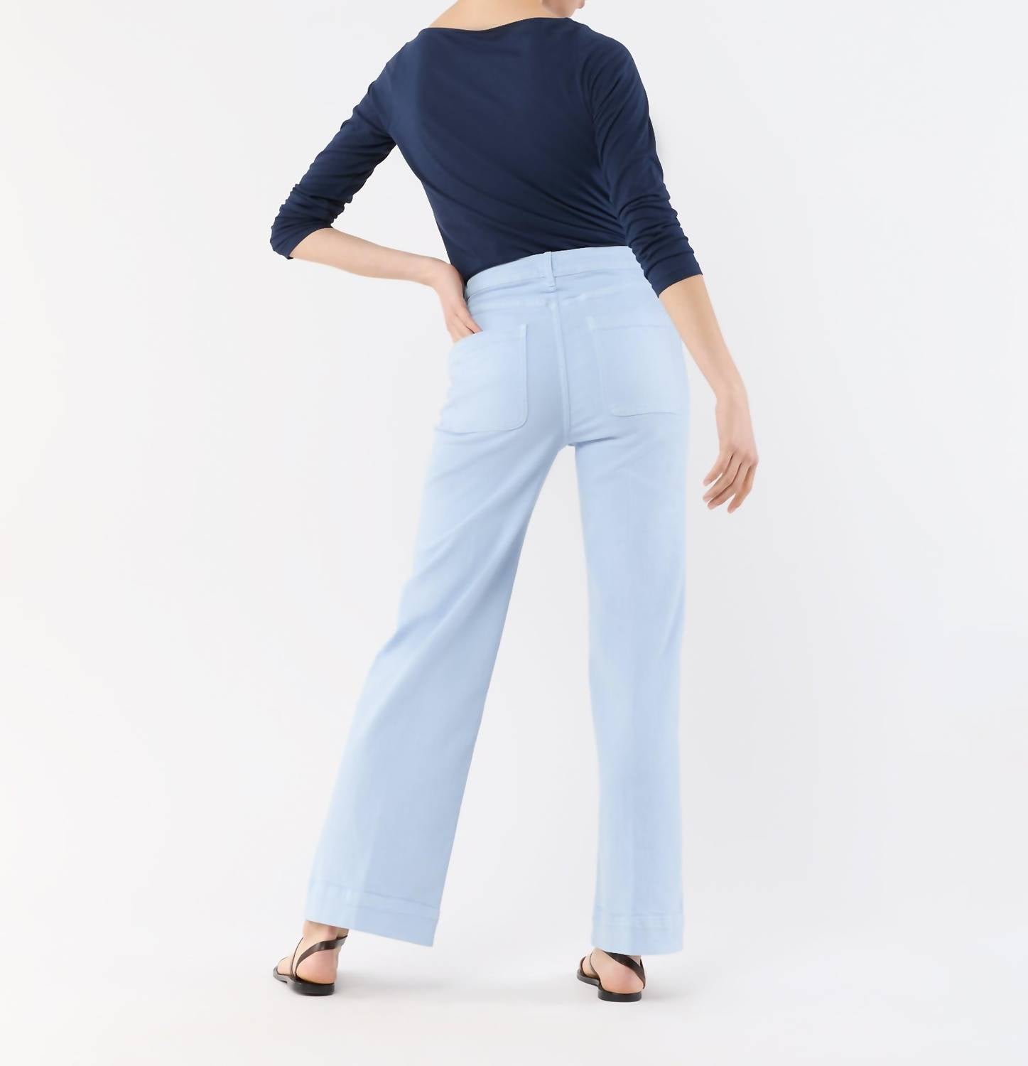 Ann Mashburn - Coco Patch Pocket Jean - blue - clothing - cotton - blend