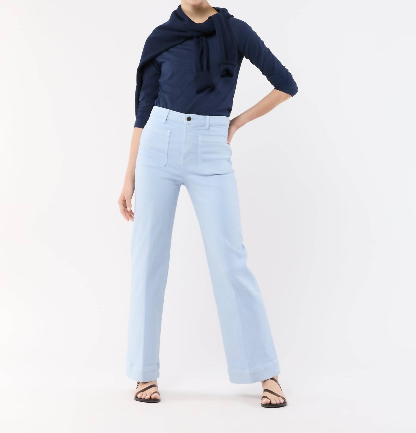 Ann Mashburn - Coco Patch Pocket Jean - blue - clothing - cotton - blend