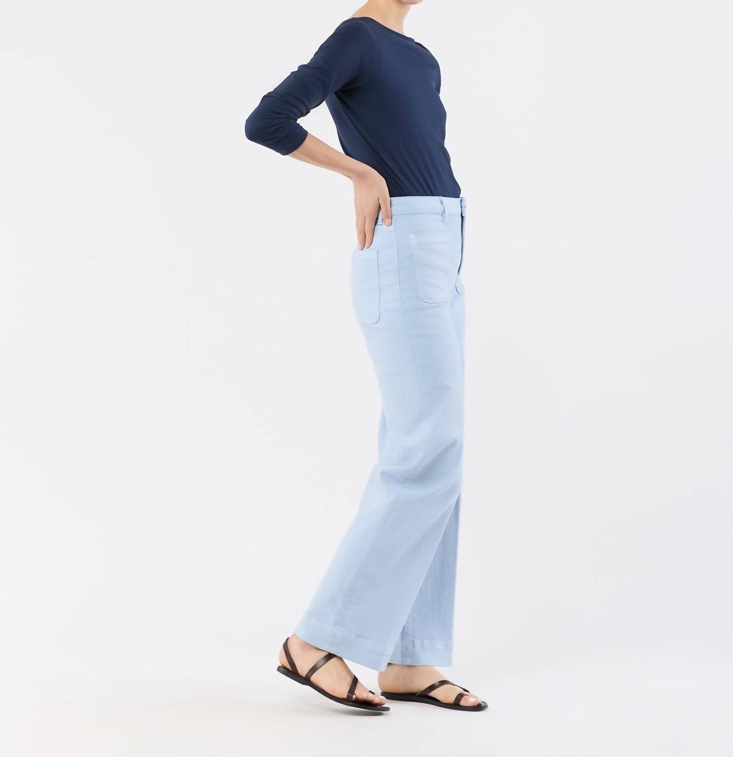 Ann Mashburn - Coco Patch Pocket Jean - blue - clothing - cotton - blend