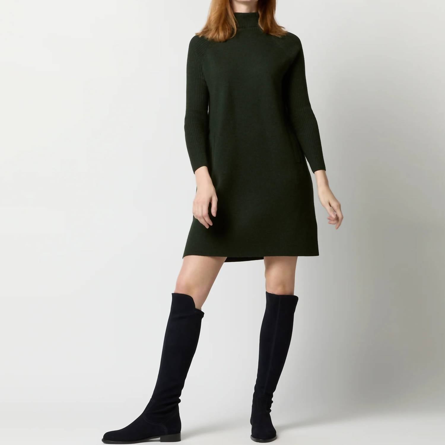 Ann Mashburn - Hadley Mock Neck Dress - clothing - dresses - green