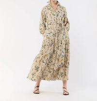 Ann Mashburn - Isla 3/4 Sleeve Shirtdress - beige - clothing - cotton - blend