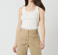 Ann Mashburn - Nia Shell Ribbed Tank Top - clothing - cotton - tank - tops