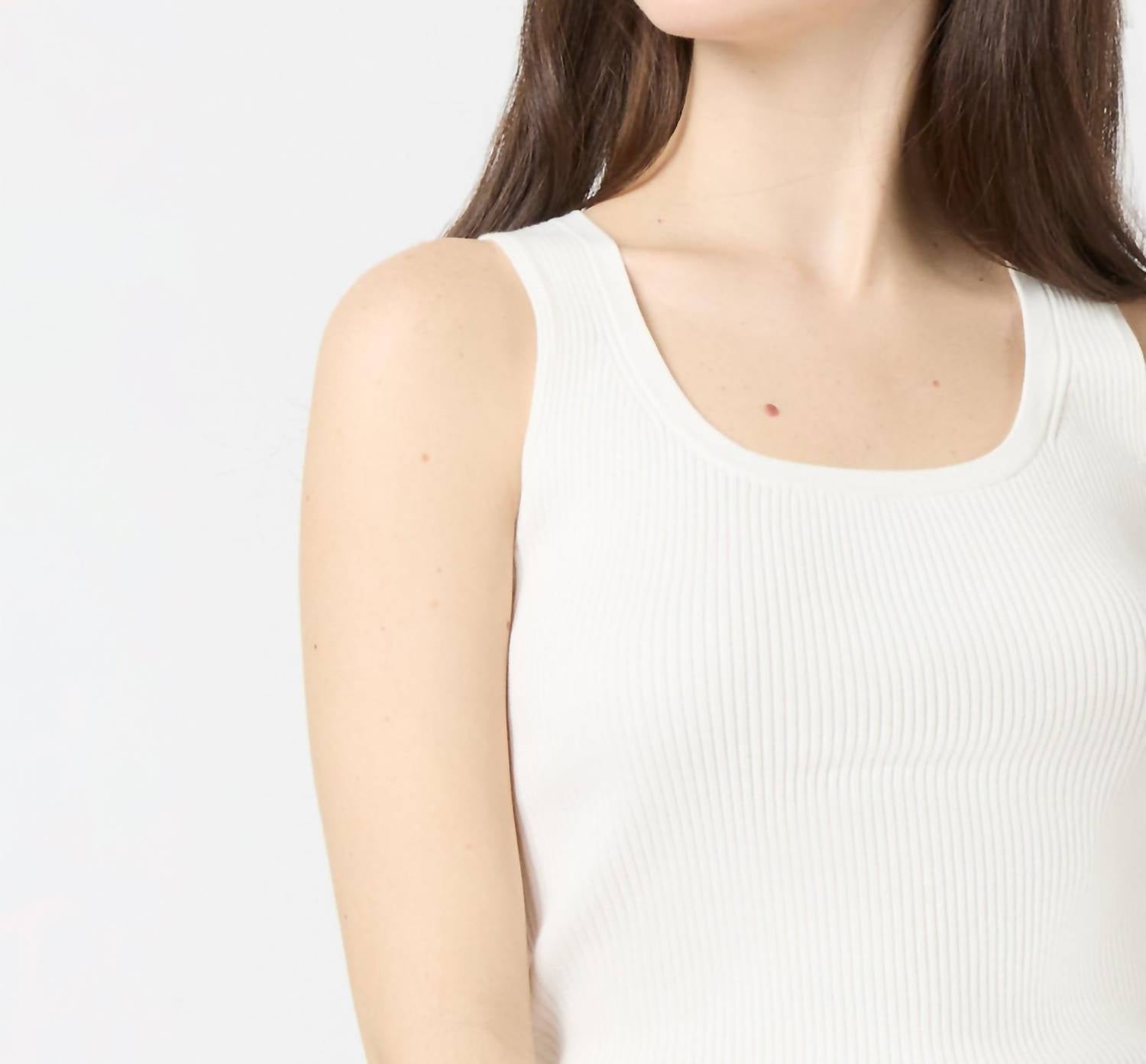 Ann Mashburn - Nia Shell Ribbed Tank Top - clothing - cotton - tank - tops