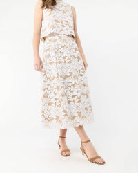Ann Mashburn - Nicola Circle Skirt - beige - clothing - cotton - blend