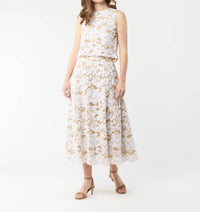 Ann Mashburn - Nicola Circle Skirt - beige - clothing - cotton - blend