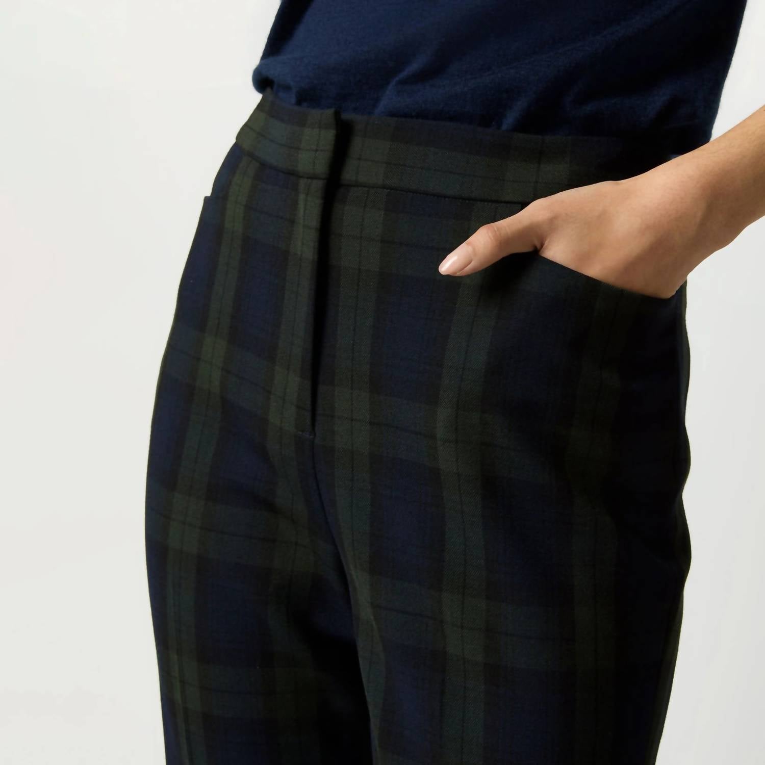 Ann Mashburn - Norah Flare Plaid Pant - clothing - flare - green