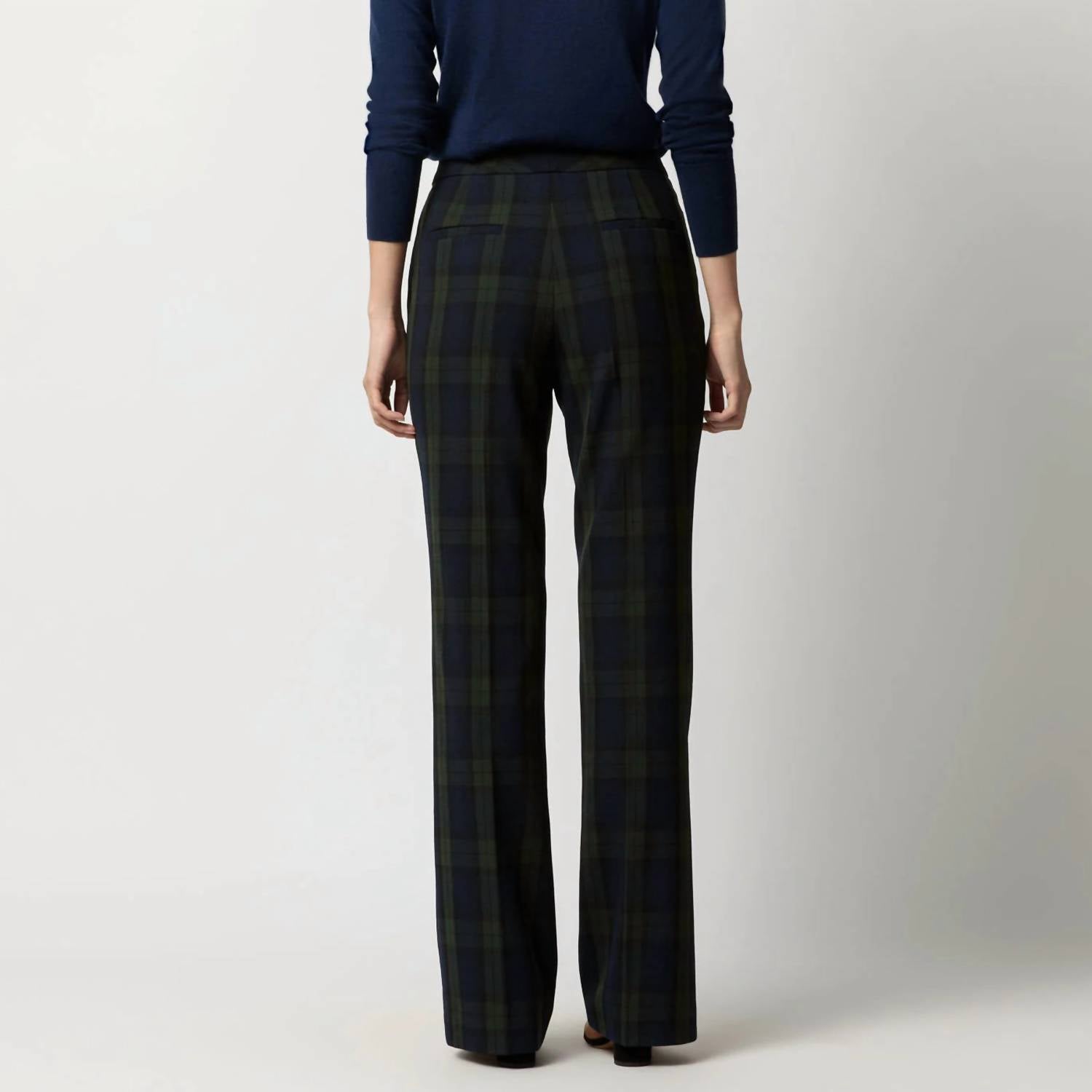 Ann Mashburn - Norah Flare Plaid Pant - clothing - flare - green