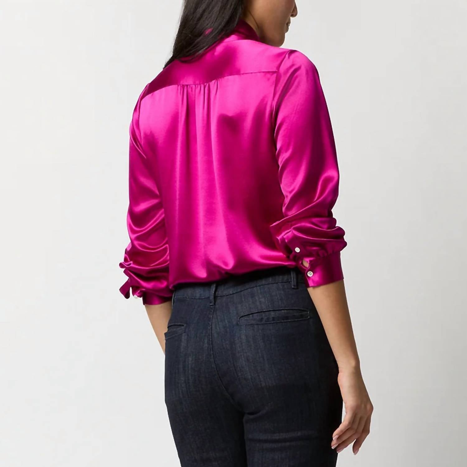 Ann Mashburn - Tie Neck Blouse - blouses - clothing - pink