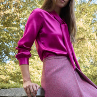 Ann Mashburn - Tie Neck Blouse - blouses - clothing - pink