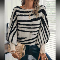 Anna-Kaci - Bold & Balloon Sleeves Sweater