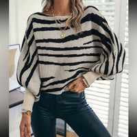Anna-Kaci - Bold & Balloon Sleeves Sweater