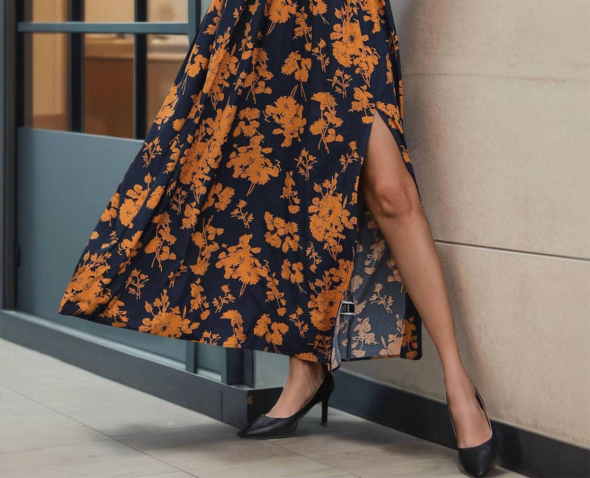 Anna-Kaci - Floral V-neck Maxi Dress