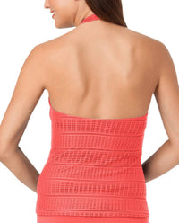 Anne Cole - Lace Crochet High Neck Tankini Top - bikinis - clothing - nylon - blend