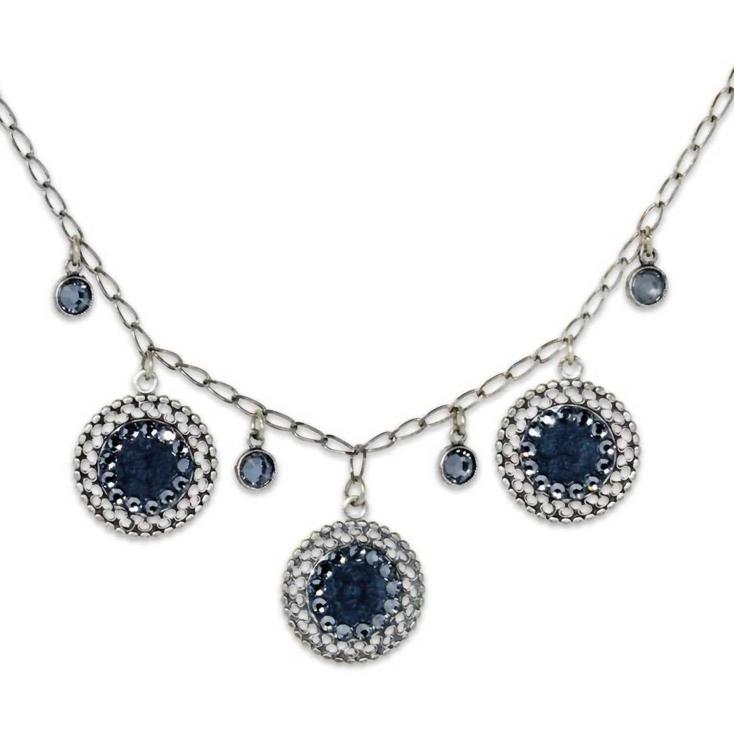 Anne Koplik - Women's Christa Enameled Disk Necklace - jewelry - necklaces - silver