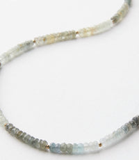 Anne Vaughan - Women's Beaded Aquamarine Necklace - blue - gemstones - jewelry