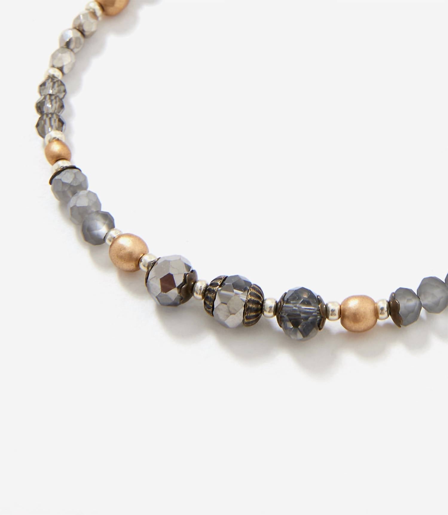 Anne Vaughan - Women's Crystal And Gemstone Bracelet - bracelets - gemstones - grey