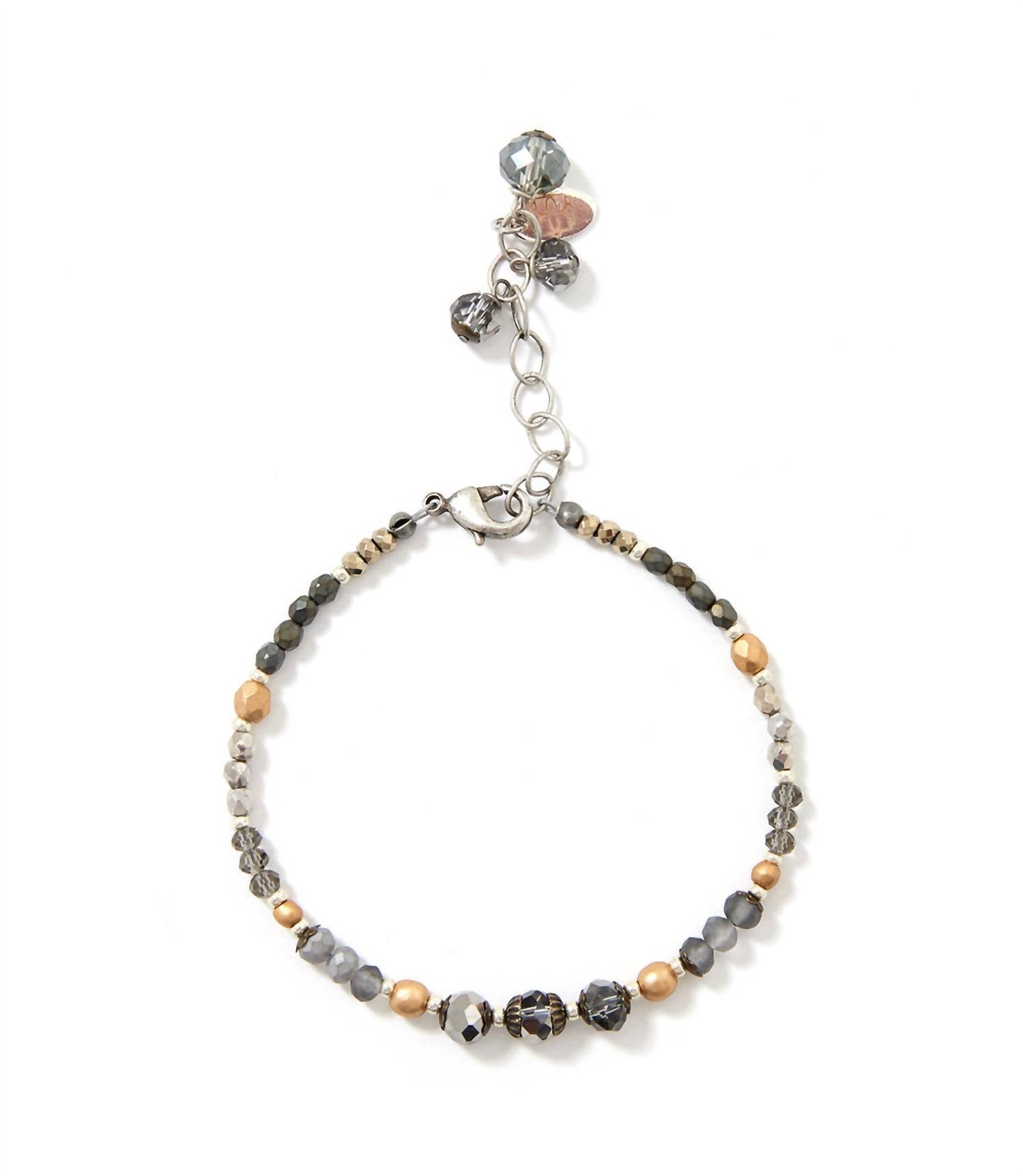Anne Vaughan - Women's Crystal And Gemstone Bracelet - bracelets - gemstones - grey