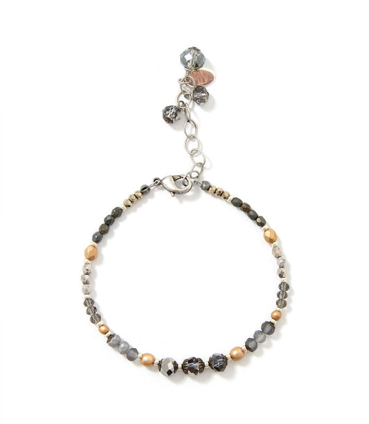 Anne Vaughan - Women's Crystal And Gemstone Bracelet - bracelets - gemstones - grey