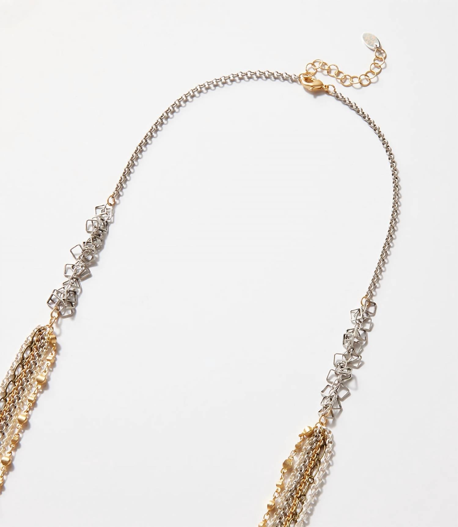 Anne Vaughan - Women's Metallic Multistrand Necklace - gold - jewelry - metal