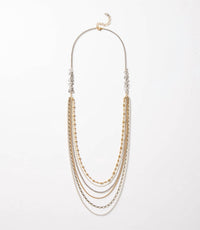 Anne Vaughan - Women's Metallic Multistrand Necklace - gold - jewelry - metal
