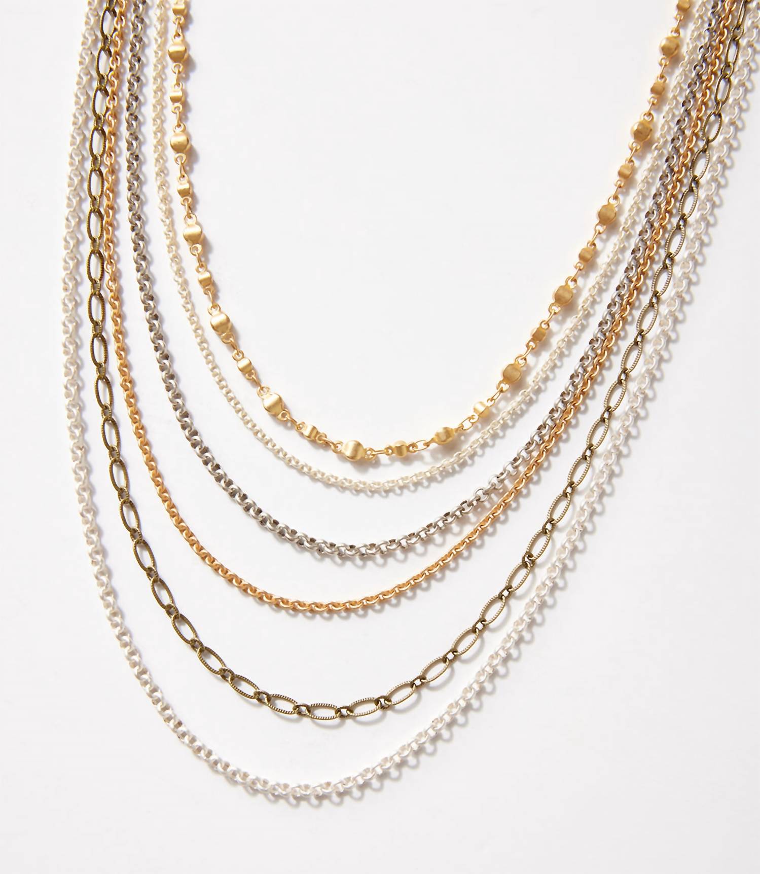 Anne Vaughan - Women's Metallic Multistrand Necklace - gold - jewelry - metal