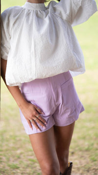 Anniewear - Bubble Hem Bow Top