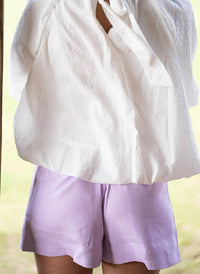 Anniewear - Bubble Hem Bow Top